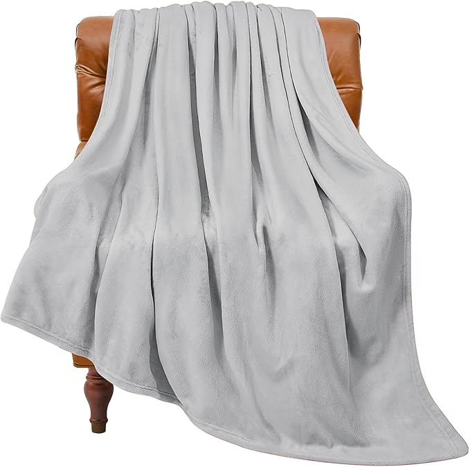 BEDELITE Fleece Blanket Twin Size Dove Gray Throw Blankets for Couch & Bed, 300GSM Luxury Plush Cozy Fuzzy Blanket 60x80 inches, Super Soft Warm Lightweight Throw Blanket for Travel Camping