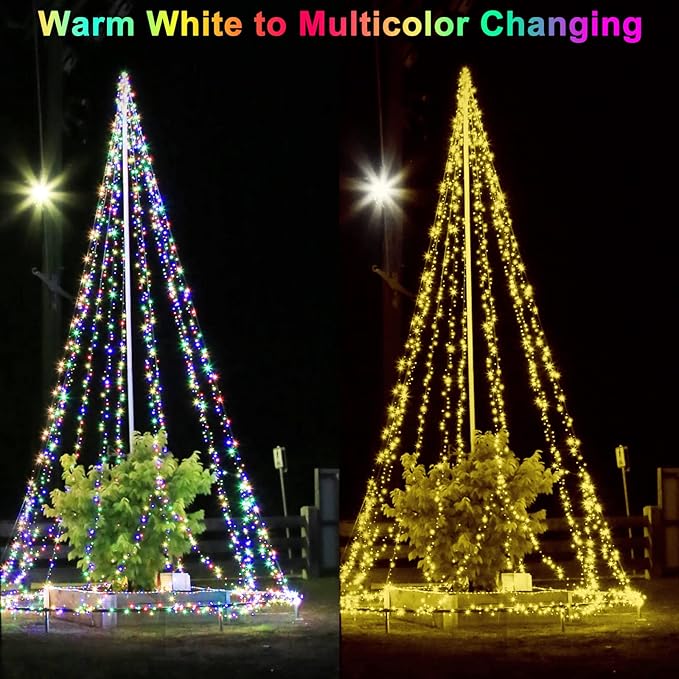 Decute 300LED Christmas Tree Lights Fairy String Light 99FT Green Copper Wire Warm White and Multicolor Dimmable with Remote, UL Cerficated Twinkle Lights for Party Wedding Indoor Outdoor Decor
