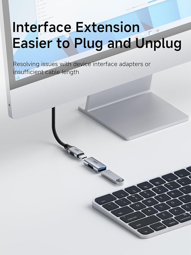 Hagibis USB 3.2 Adapter 2 Pack, USB C Female to USB A Female Connector OTG Adapter 10Gbps 60W Cable Extender for Laptops Charger PC Car Mouse Keyboard (ZJTN01)