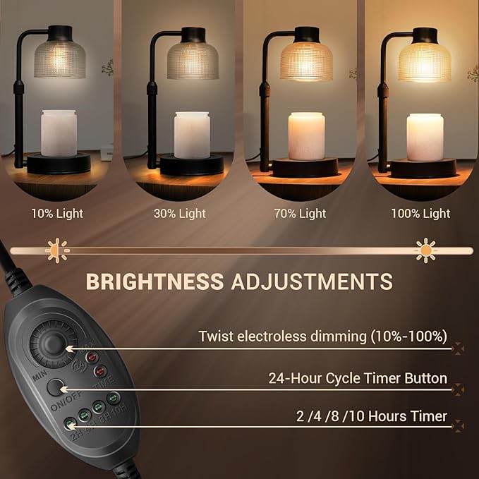 KLL Candle Warmer Lamp with Timer: Christmas Gifts for Women - Birthday Gifts for Women Mom - House Warming Gifts New Home Decor - Vintage Home Decor for Scented Jar Candle