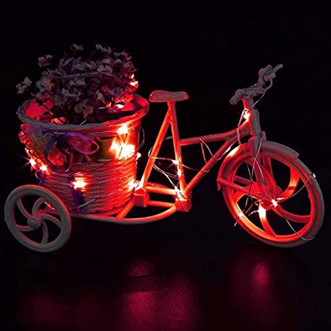 16 Pack Fairy Lights(Batteries Included) 10.2FT 30LEDs Firefly Lights Battery Operated String Lights Silver Wire Starry Lights for DIY Wedding Party Costume Christmas Tree Decoration (Red Fairy Light)