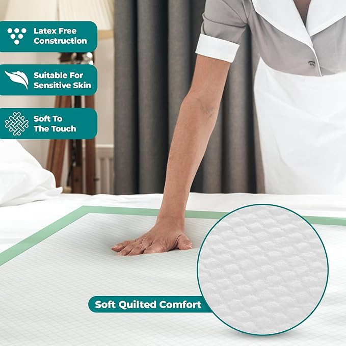 Teal Elite Chucks Pads Disposable Adult 36 x 36, 50 Count - Extra Large Bed Pads Disposable Adult, Super Absorbent Incontinence Bed Pads, Puppy Pads, Pee Pads for Adults, Great for Babies & Pets