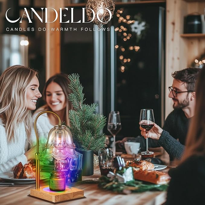 Candle Warmer Lamp with Timer: 7 Colors LED Changing Flower Candle Warmers with 2 Blubs Dimmable Wax Melt Home Decor Birthday Mom Birthday Gift for Women