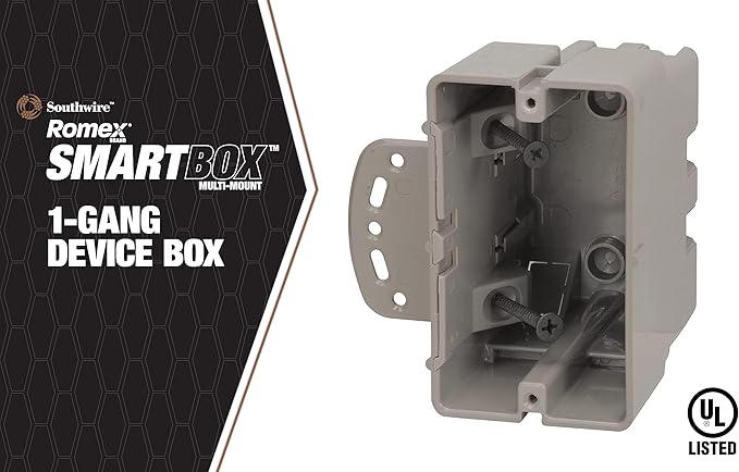 Southwire MSBMMT1G 1 Gang Multi Mount Device Box with Depth Adjustable; Heavy Duty 42lb