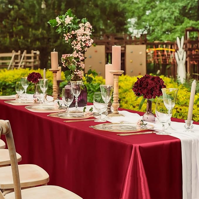 WEISPARK 100PCS Artificial Hydrangea Flowers, Fake Flowers Silk Hydrangea Full Flowers Heads with Stems for Wedding Home Party Shop Baby Shower Decor (Burgundy)