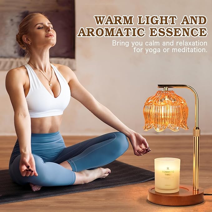Candle Warmer Lamp with Timer, Christmas Birthday Gifts for Women Mom, House Warming New Home Room Decor, Height Adjustable Candle Heater Lamps for Jar Scented Candles with 2 Bulbs