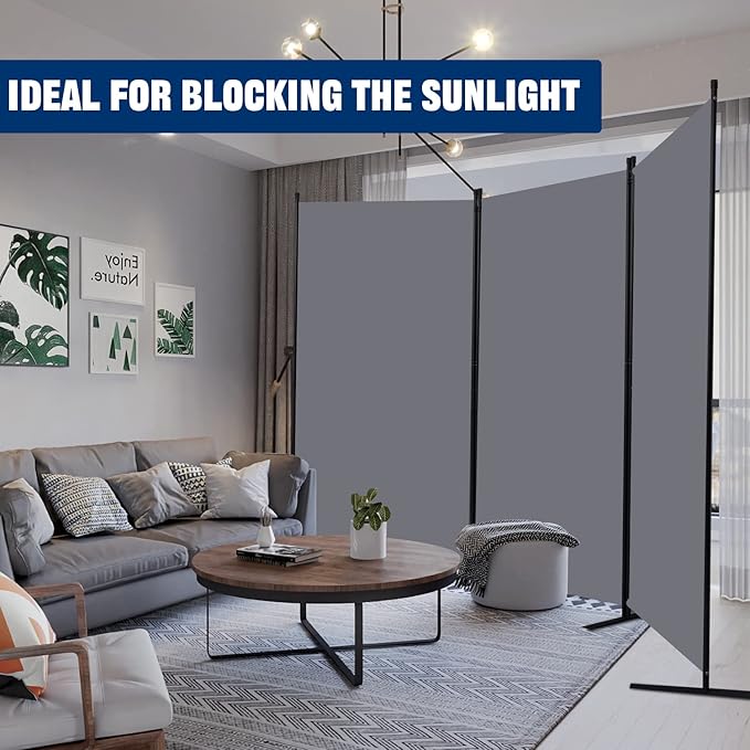 Room Divider 6FT Portable Room Dividers and Folding Privacy Screens, 102'' W Fabric Divider for Room Separation, 3 Panel Partition Room Dividers Freestanding Wall Divider Screen for Dorm Studio Office
