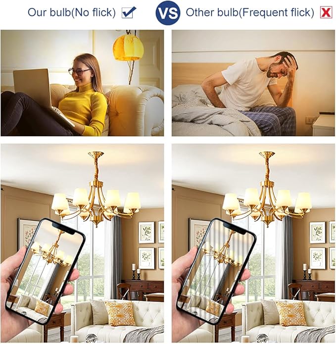 E12 LED Candelabra Light Bulbs, 60 Watt Equivalent, 120V Chandelier Llight Bulb, A15 / G45 Shape Ceiling Fan Light Bulbs, Bright Small Bulb Non-Dimmable, Warm White 2700K, 12 Pcs