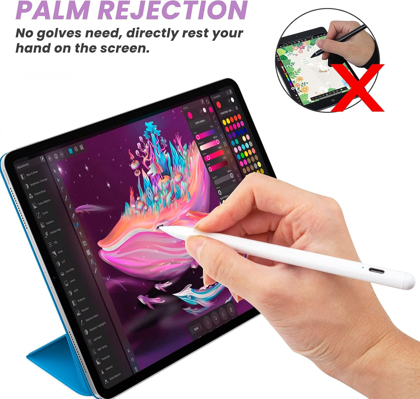 iPad Pencil 10th Generation for Apple iPad, Fast Charging Stylus Pen with Palm Rejection and Tilt Sensitivity