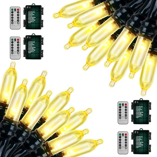 Christmas Lights, Battery Operated String Lights 18ft 50 LED Mini String Lights, Waterproof Lights with Remote Timer 8 Modes, Indoor Outdoor Garden Party Wedding Xmas Tree Decoration, Warm White