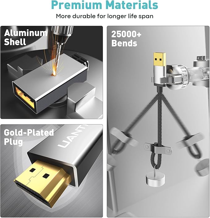 HDMI to DisplayPort Adapter | 4K@60Hz Active HDMI 2.0 Male to DP 1.2 Female Converter Uni-Directional HDMI Cable Support HDCP 2.2 for PC,AMD,NVIDIA,Dell,HP,Mac,NS,PS5,Xbox One/Series X