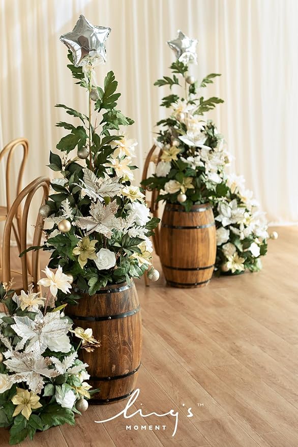 Ling's moment 41" Tall Free Standing Artificial Flowers Arrangements 2 pcs Wedding Arch Altar Stage Decorations Champagne Christmas for Ceremony Reception Rose Floral Party Outdoor Centerpieces Decor