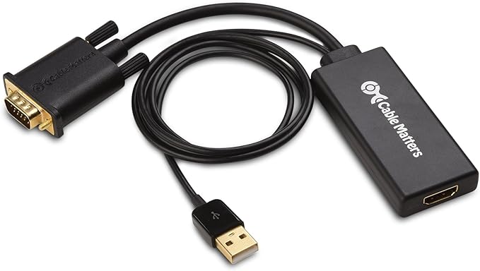 Cable Matters VGA to HDMI Adapter for Monitor and TV (VGA to HDMI Converter) with Audio Support