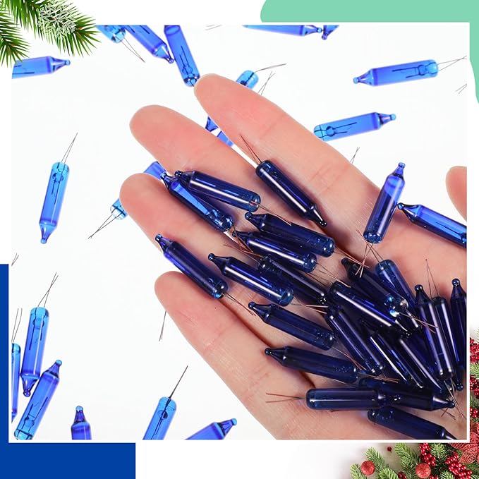 Mudder 200 Count 2.5V Christmas 50/100/150/200 Count Mini Incandescent Wire String Lights Replacement Bulbs Indoor/Outdoor Christmas Lights Decorations for Home Xmas Tree(Blue)