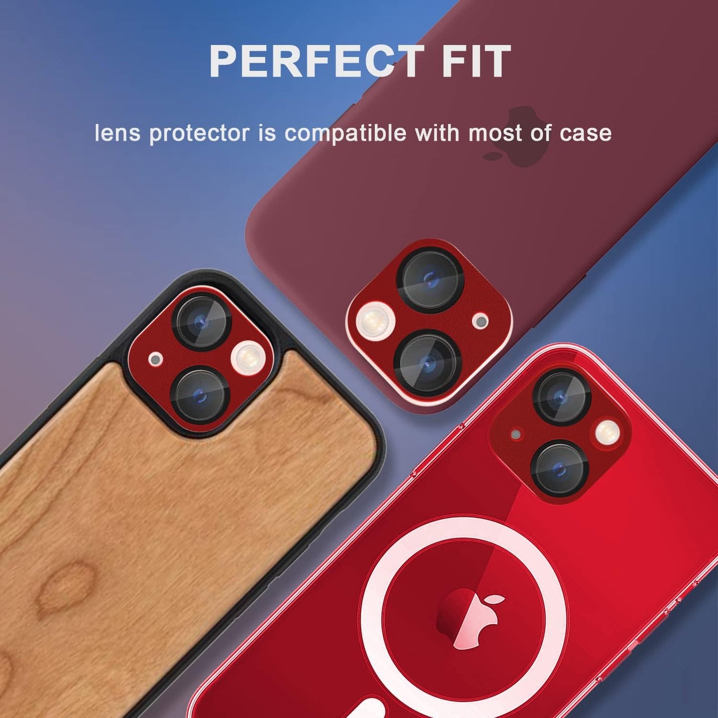 Orzero Camera Lens Protector (2 Pack) for iPhone 13/iPhone 13 Mini, Premium Metal Glass, HD Anti-Scratch Full Coverage