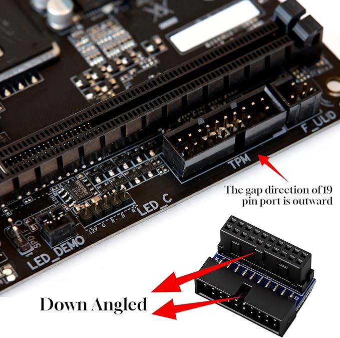 2 Pcs USB 3.0 Motherboard Adapter USB 3.0 90 Degree Adapter Motherboard 19pin/20pin Male to Female L Turn Right Angle Power Adapters for Desktop Motherboards Internal Header Adapters