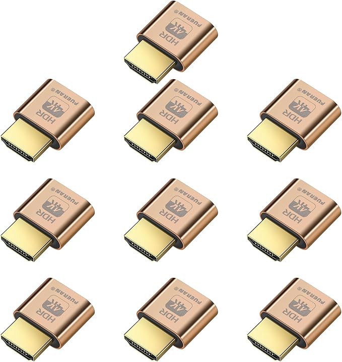 4K HDR HDMI Dummy Plug, Virtual Monitor EDID Emulator, Headless Display Adapter, Supports 4096x2160@60Hz, 3840x2160@60Hz, 1080p@60Hz, HDR Plug & Play for Windows, Mac, Linux(4K- HDR-10P)