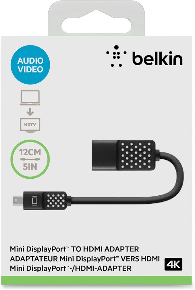 Belkin F2CD079BT Mini Displayport to Hdmi Adapter, 2 in, Black