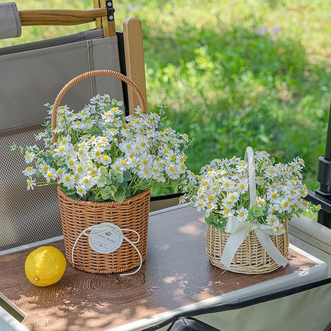 Small White Daisy Flowers Artificial,6 Bouquet/36Pcs 10 Inch Fake Daisies,Cute Spring Wildflowers for Centerpiece Table Decor