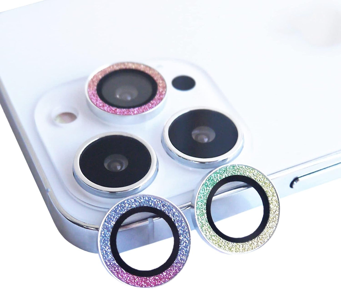 Lens Case for iPhone 13 Pro Max 6.7"/iPhone 13 Pro 6.1", [3 Pack] DMaos Diamond Glitter Ring Cover Circle Anti-Scratch