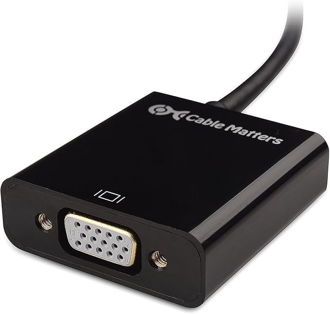 Cable Matters Micro HDMI to VGA Adapter (Micro HDMI to VGA Converter) in Black