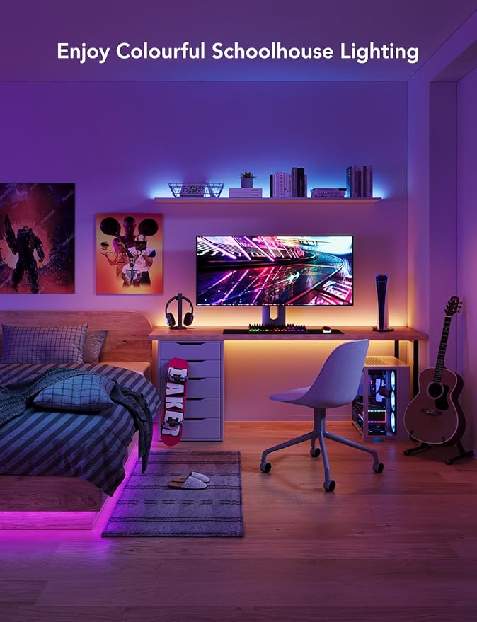 Govee LED Strip Lights 100ft, LED Lights for Bedroom, WiFi RGB LED Lights work with Alexa and Google Assistant, 64 Modes and Music Sync, Strip Lights for Indoor, Home Decor, 2 Rolls of 50ft