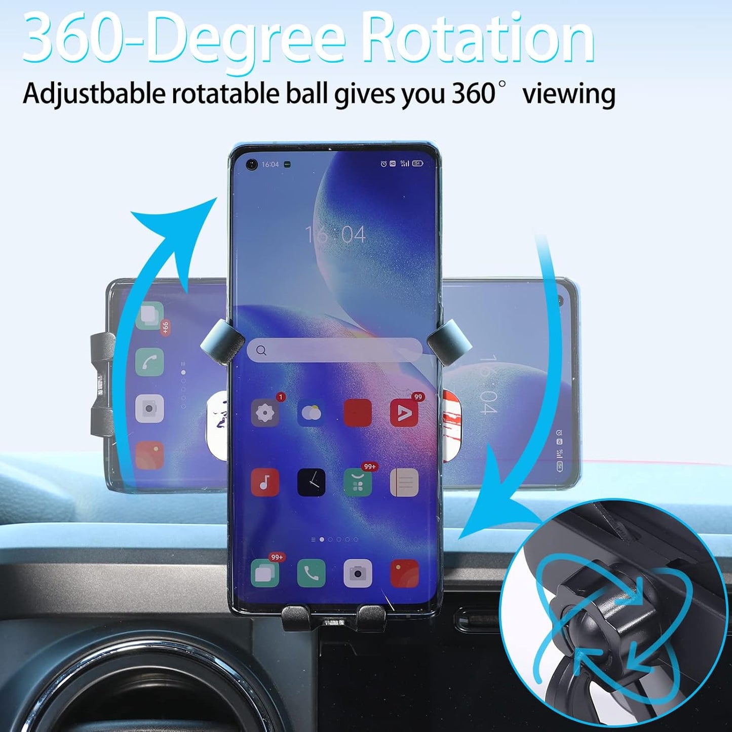Lcojicep Car Phone Holder Compatible with Tacoma 2015-2023, Cell Phone Mount for All Mobile Phones (Style F)