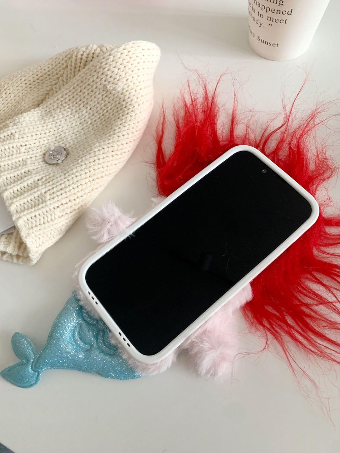 LMA Funny Mermaid Phone Case Compatible with iPhone 15 Pro, Ugly Weird Plush Case for Women Girls Cute Cases (Mermaid)