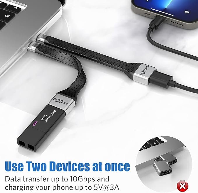 USB C to USB A OTG Adapter - Type C to USB A Male to Female Cable, 10Gbps Data Sync OTG Technology, Thunderbolt 3 to USB3.2 Female Adapter for MacBook Pro/Air and More