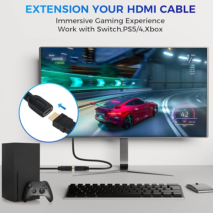 HDMI Female to DVI Male Adapter (2 Pack)，Bi-Directional DVI Male to HDMI Female Connector, Support 1080P Full HD Compatible for Roku, Xbox One, PS5，PS4, Blue-ray DVD, A/V Receivers-0.6ft