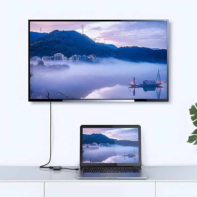 USB C to VGA Adapter, Plug‑and‑Play Type C to VGA Converter for Phone, Laptops & PC – 1080p@60Hz Video Output to TV/Projector