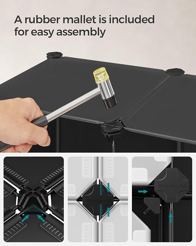 SONGMICS Cube Storage Organizer, 12-Cube Closet Storage Shelves, Modular Bookcase, Black ULPC34HV1
