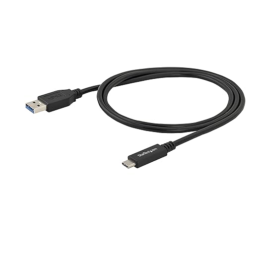 StarTech.com USB to USB C Cable – 1m / 3 ft – 5Gbps – USB A to USB C – USB Type C – USB Cable Male to Male – USB C to USB (USB315AC1M),Black