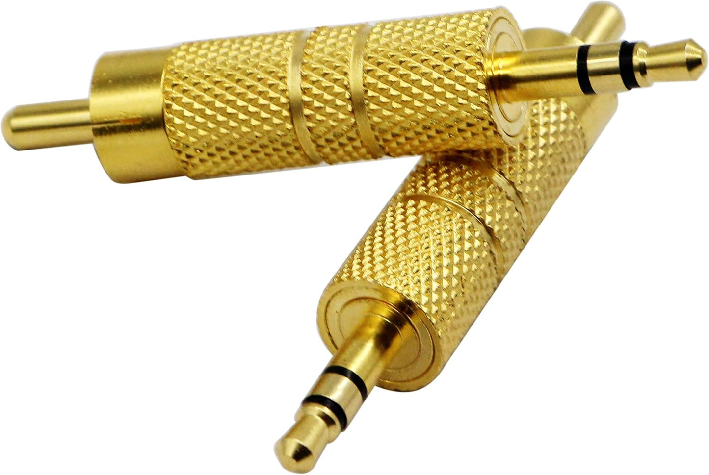 zdyCGTime Gold Plated 3.5MM to RCA Audio Adapter, Metal RCA Male to 3.5mm TRS Stereo Plug, 2-Pack.