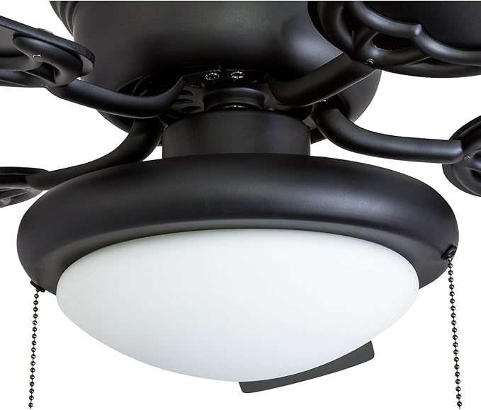 Portage Bay 50251 Hugger 52" Matte Black West Hill Ceiling Fan with Bowl Light Kit