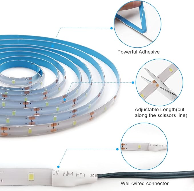 LED Strip Lights Battery Operated, 9.8ft 90 LED Strip Lights with Remote Timer Dimmable, Waterproof Flexible Lights for Indoor Outdoor TV Table Bedroom Boat Kitchen (Multicolor)