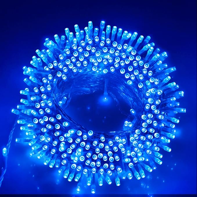 Christmas String Lights, 33FT 100 LEDs Blue Halloween String Lights 8 Modes Fairy Lights with End-to-End Plug Decoration for Christmas Tree Indoor Outdoor