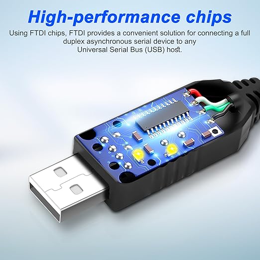MEIRIYFA USB to TTL 5V 3.3V Serial Download Cable,USB to TTL TX RX VCC GND Pinout Signal 4 Pin Female Socket with Prolific FTDI Chip for Windows 10 8 7 XP Vista Android (3.3FT)