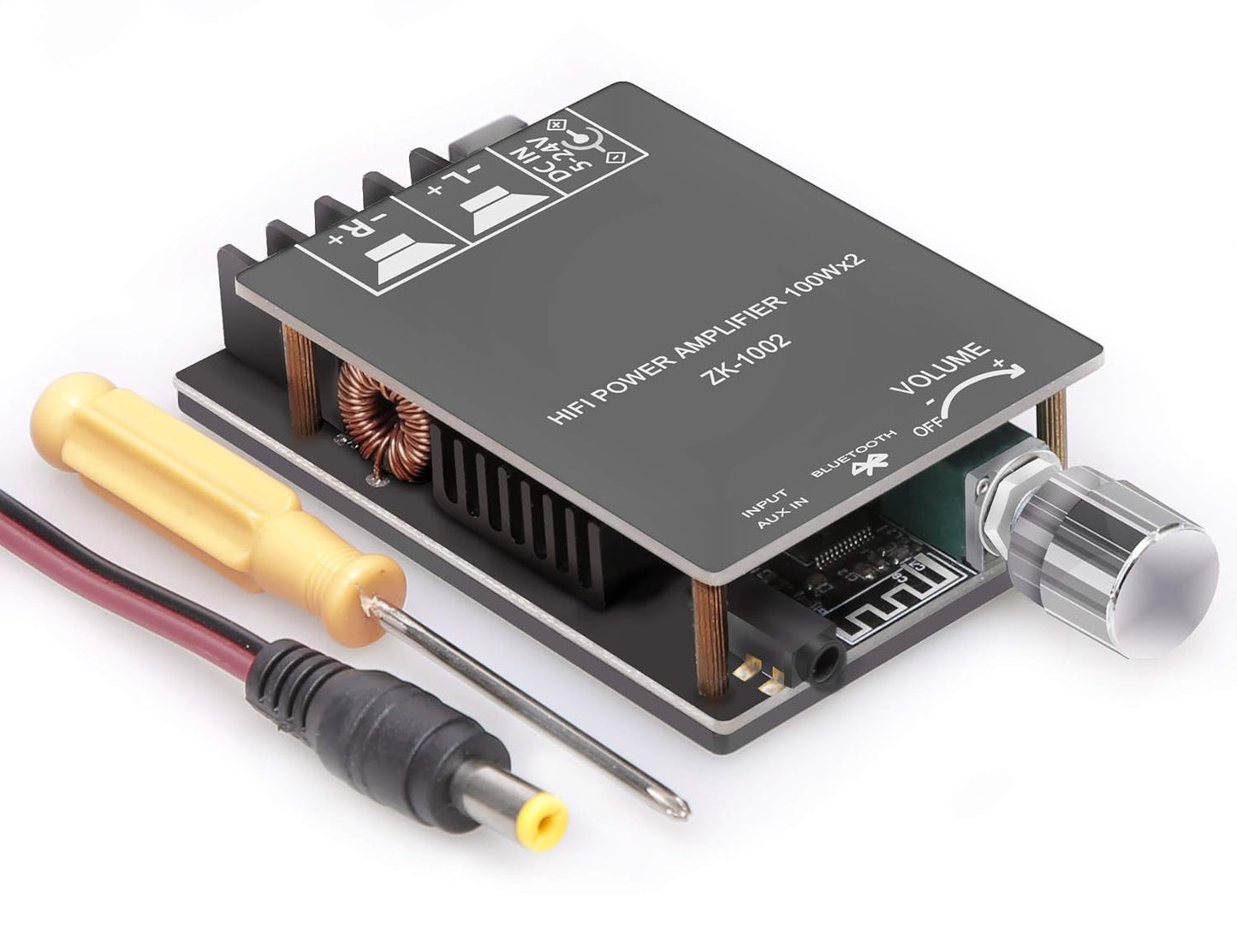 ZK-1002 Bluetooth Amplifier Board with TPA3116D2 Chip - Bluetooth and AUX Input, DC: 5-24V