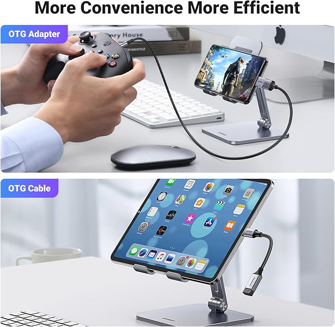 UGREEN USB C to USB A Adapter 2 Pack,USB C Male to USB Female Adapter Compatible with Samsung S23 Ultra MacBook Pro 2023 / Air 2022 iPad Pro/Mini,Thunderbolt 4/3 Device