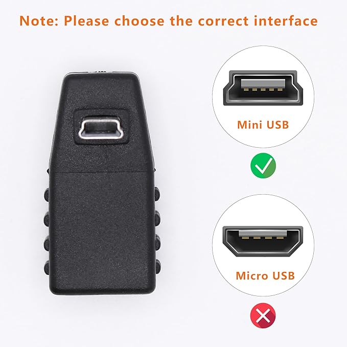 90 Degree Mini USB to USB A OTG Adapter,Up Angle Mini USB 5-Pin Type B Male to USB Type A Female Adapter Converter for Digital Cameras,Black(2 Pack,UP)