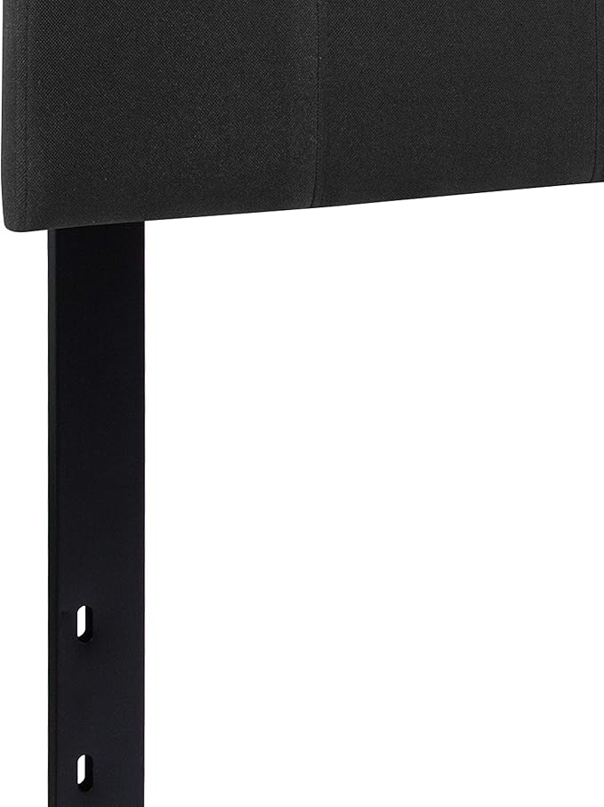 Flash Furniture Bedford Tufted Upholstered Headboard for Queen Size Bed, Contemporary Fabric Tufted Headboard with Adjustable Height, Black