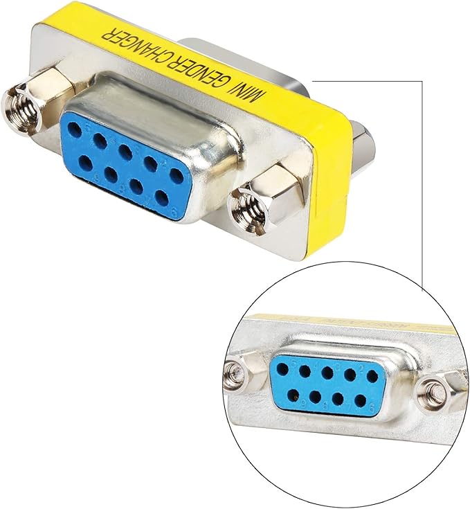 abcGoodefg 9 Pin DB9 Cable Gender Changer Female to Female VGA Gender Changers Coupler Adapter 10 Pack