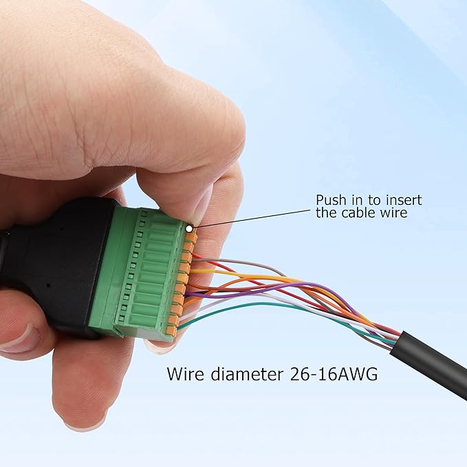 YAODHAOD RJ50 Quick Connect Solderless Adapter, RJ50 10P10C Male Jack to 10 Pin Spring Crimp Terminal Plug Connector for Cat7 Cat6 Cat5 Cat5e Ethernet Extender