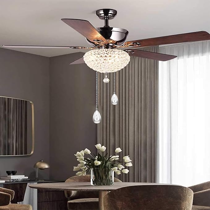 Vinaco Silver Ceiling Fan Pull Chain Set, Decorative Fan Pull Chain Extension with Pendant, 12 Inches Pull-Chains for Fans and Lights with 3MM Ball Bead Chain, 4 Pack Fan Light Pull-Chain Extension