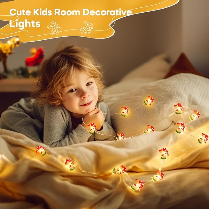 Coquimbo Mushroom Lights Room Cottagecore Decor: Christmas Stocking Stuffers Gifts for Teen Girls Boys, 10FT 30LED Fairy Lights Battery Operated Cute Mushroom Lamp Decorations for Bedroom Dorm Wedding