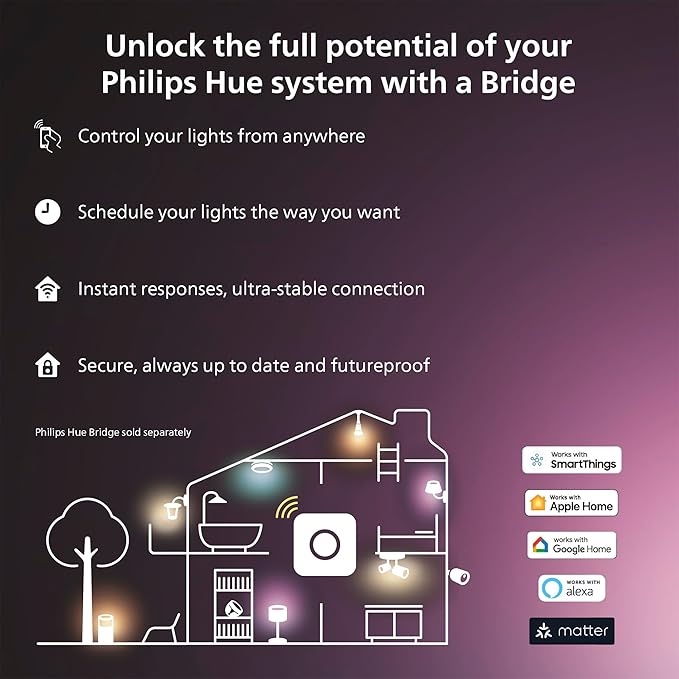 Philips Hue Indoor 33 Ft Smart LED Solo lightstrip Base Kit - Control with Hue App - Compatible with Alexa, Google Assistant and Apple HomeKit (Pack of 4)