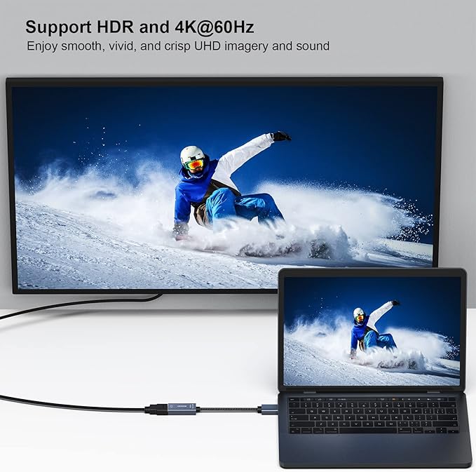 BENFEI Active DisplayPort to HDMI Adapter 4K@60Hz, Compatible with PC,Laptops, Desktop, Tablets, or DisplayPort Docking Stations, Supporting Eyefinity for Multi-Screen Gaming