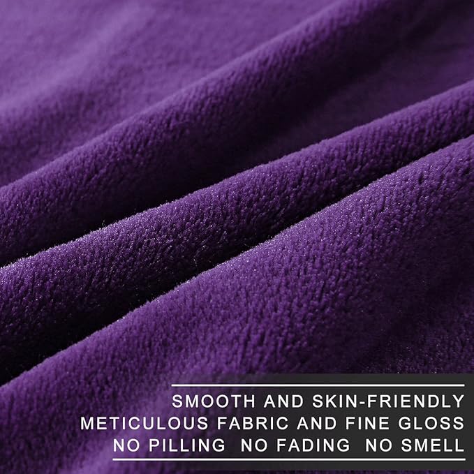 Polar Fleece Blankets King Size for The Bed Extra Soft Brush Fabric Super Warm Sofa Blanket 90" x 108"(Purple King)