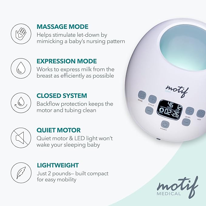 Motif Luna Double Electric Breast Pump Bundle with Luna Cooler Set and Milk Storage Bags, 6 oz - 100 Count - Milk Freezer Bag with Easy Pour Spout